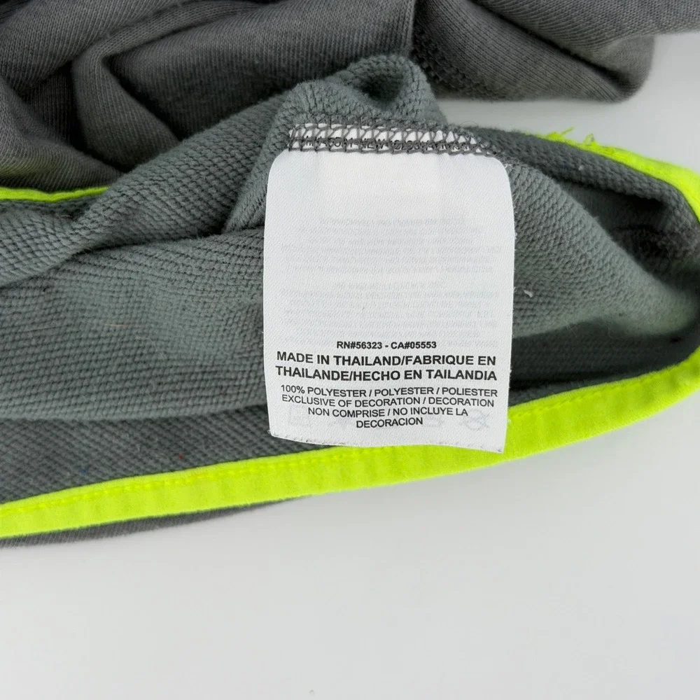 Nike Dri-FIT Pullover Hoodie Mens L Grey Neon Green Just Do It Running Gym Train